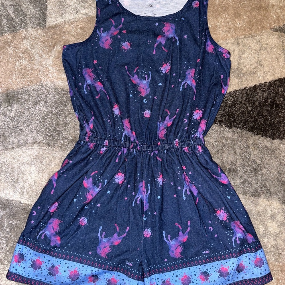 SO Kids' Navy and Pink Fantasy Romper